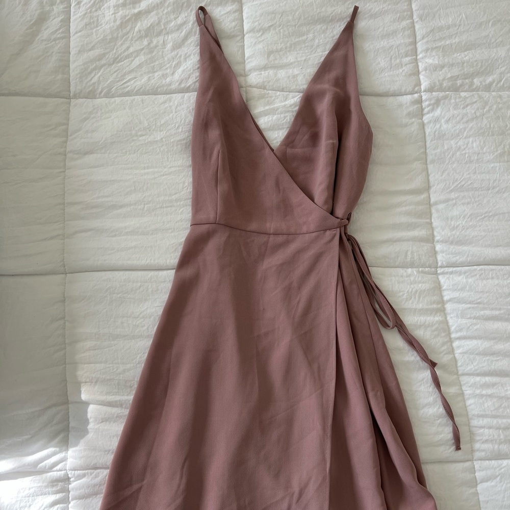 White Fox wrap tie dress